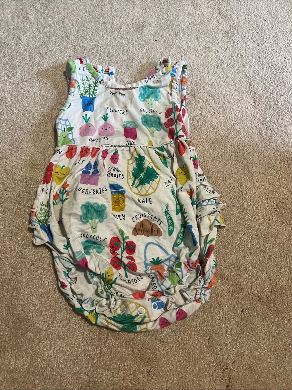 Little Sleepies Farmers Market Bubble Romper Bamboo size 12-18 months